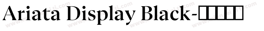Ariata Display Black字体转换